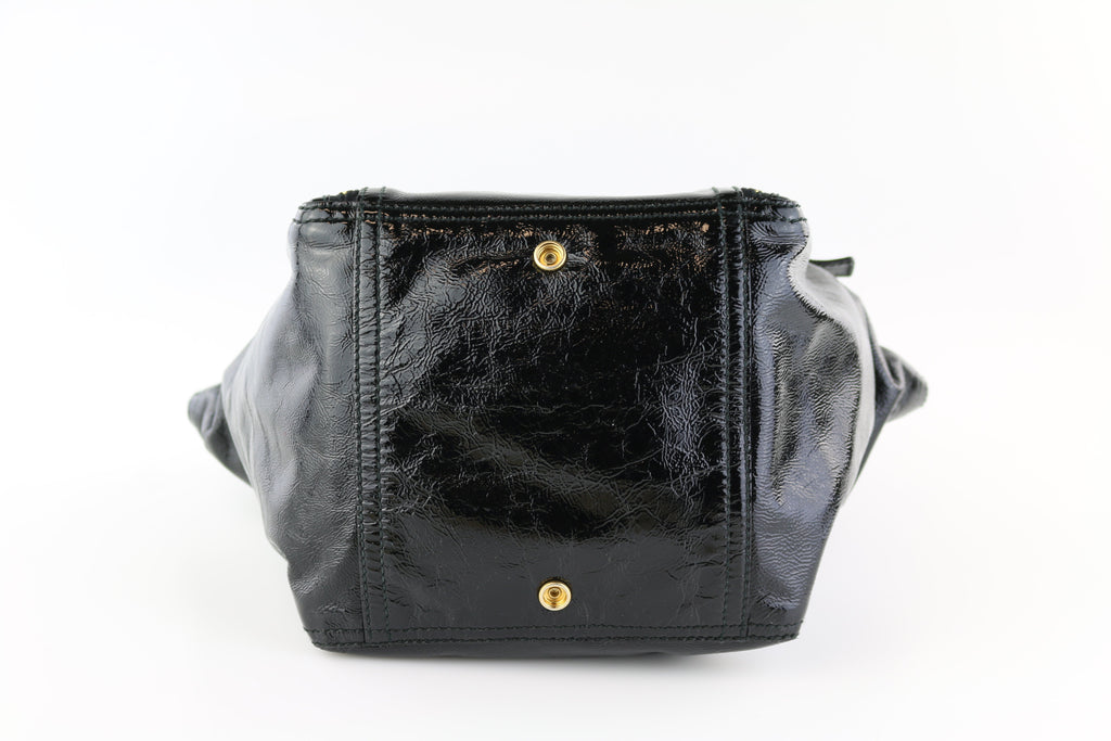 Black Patent Downtown Tote