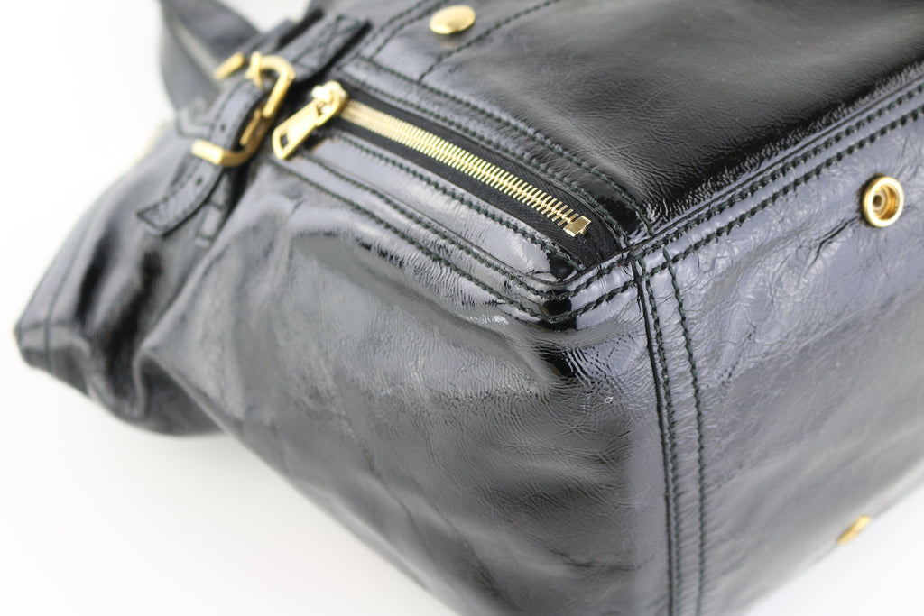 Black Patent Downtown Tote