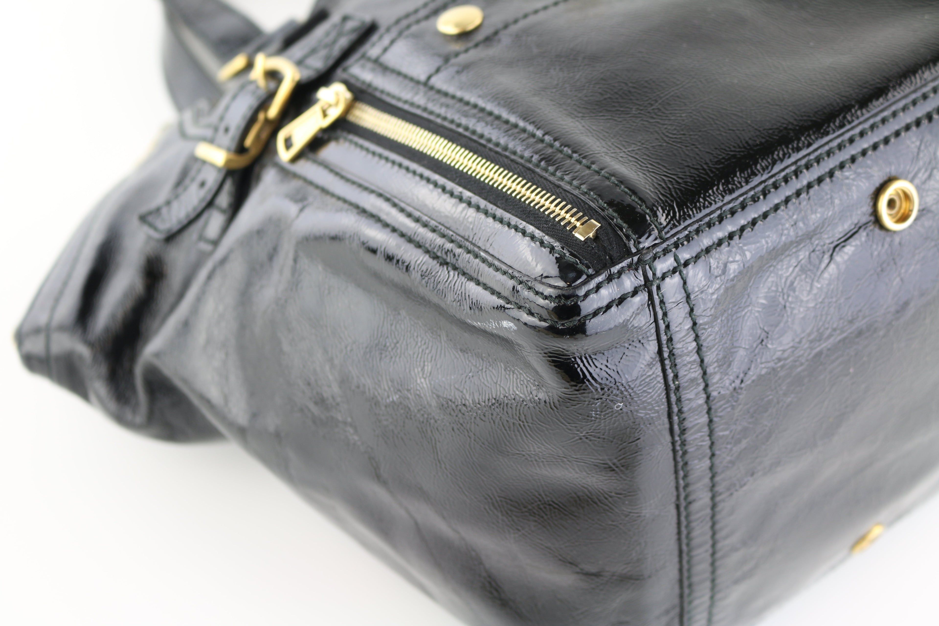 Black Patent Downtown Tote