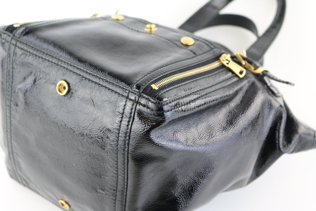 Black Patent Downtown Tote