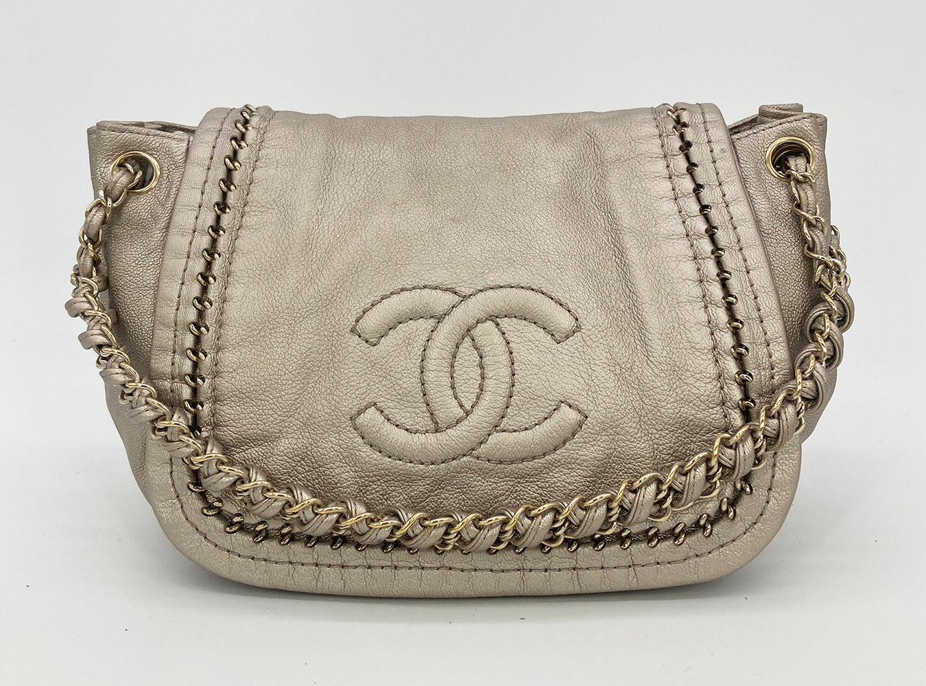 Chanel Champagne Timeless Accordion Flap Bag