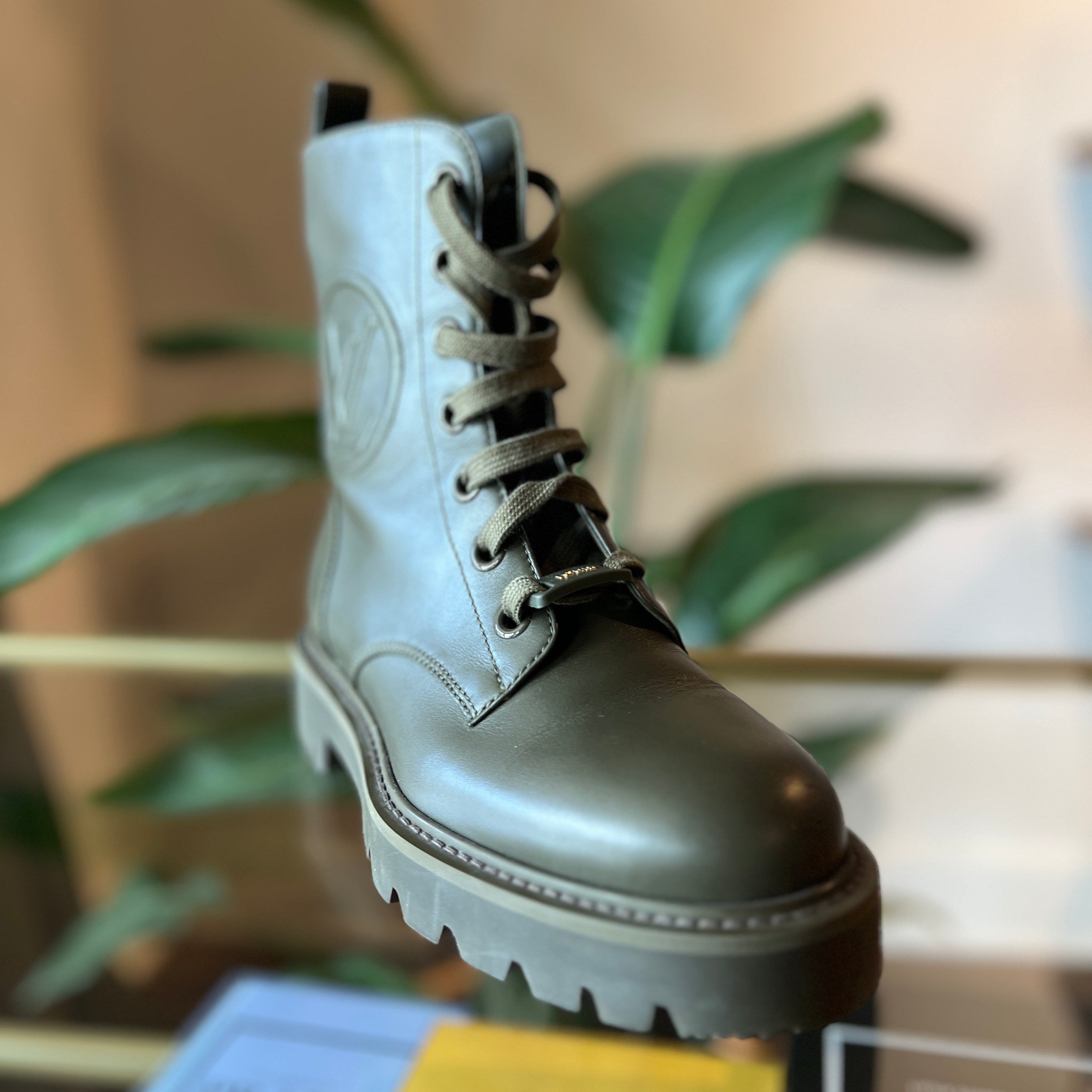 LOUIS VUITTON Military Green Territory Boots MA0261 36 US 5.5