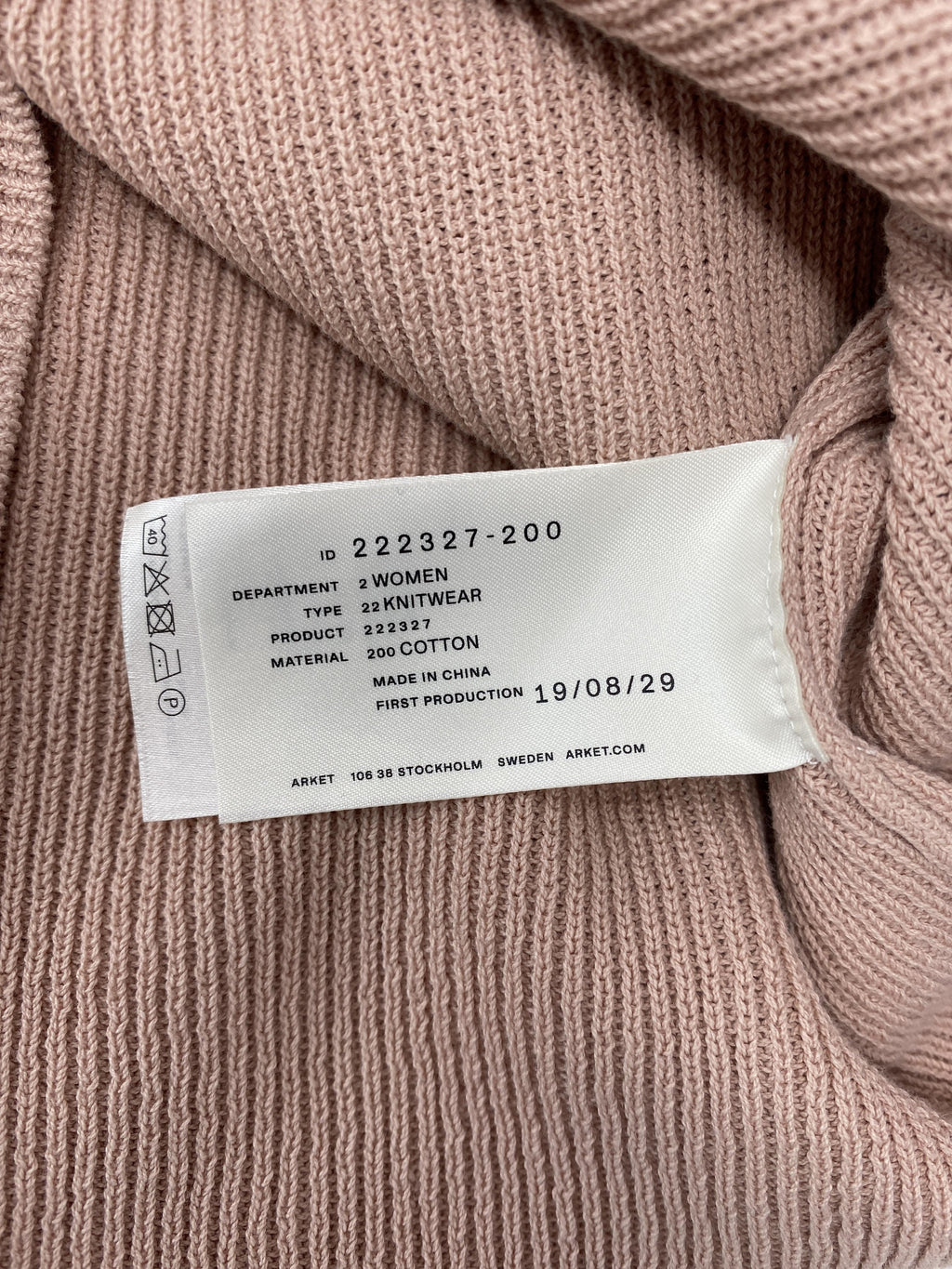 COTTON KNITWEAR IN ROSE - SIZE XS