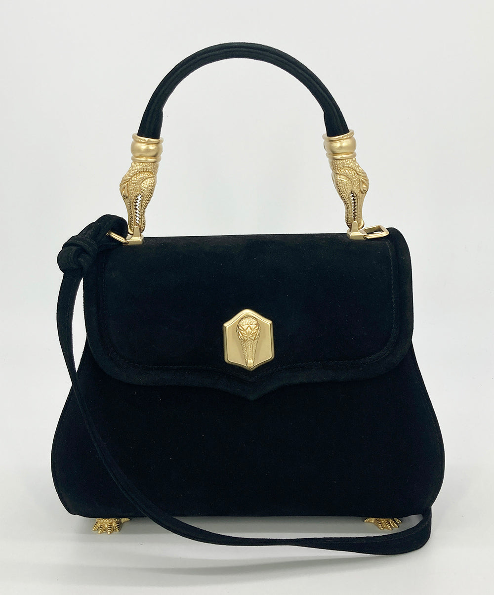 Barry Kiselstein Cord Black Suede Trophy Bag