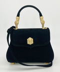 Barry Kiselstein Cord Black Suede Trophy Bag