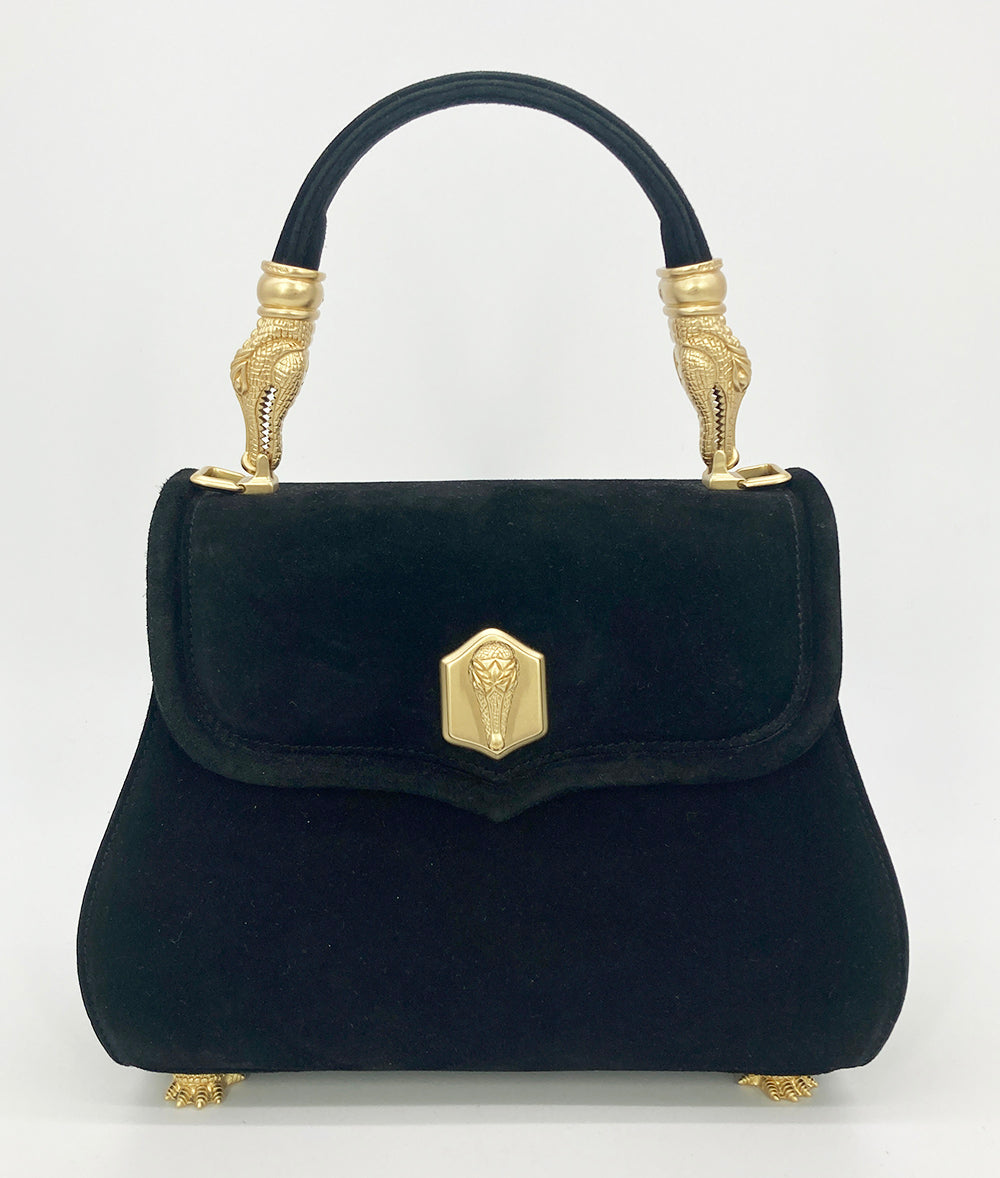 Barry Kiselstein Cord Black Suede Trophy Bag