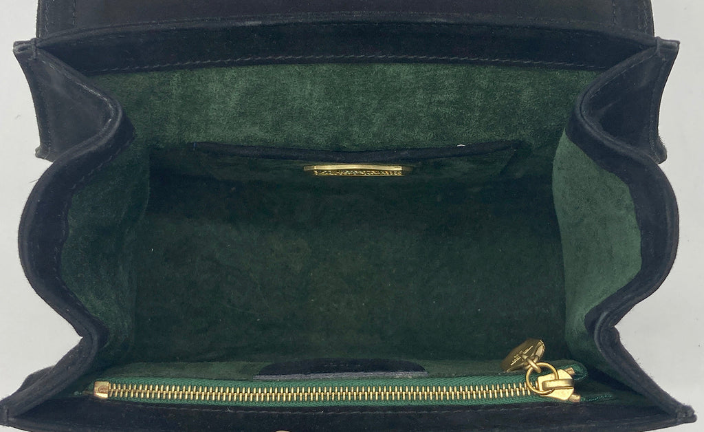 Barry Kiselstein Cord Black Suede Trophy Bag