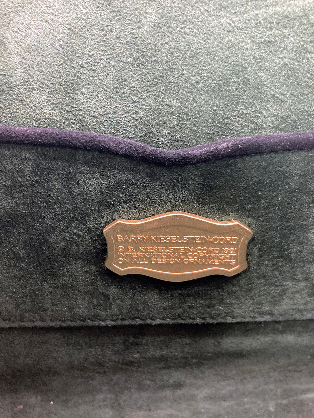 Barry Kiselstein Cord Black Suede Trophy Bag