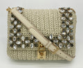 Dolce & Gabbana Crystal Raffia Flap Shoulder Bag