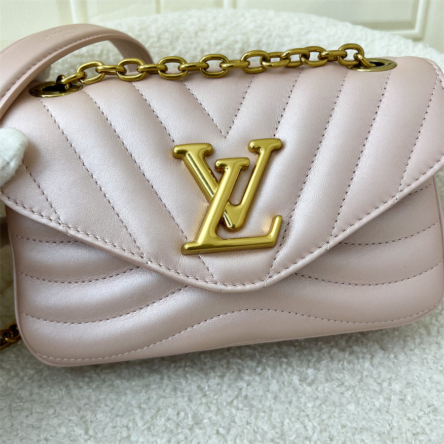 LV New Wave Chain Bag PM in Pearly Rose Blossom Calfskin GHW
