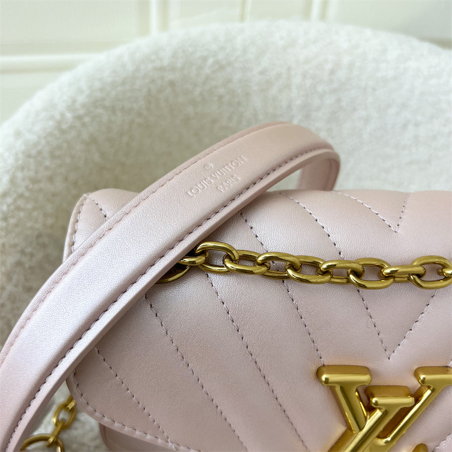 LV New Wave Chain Bag PM in Pearly Rose Blossom Calfskin GHW