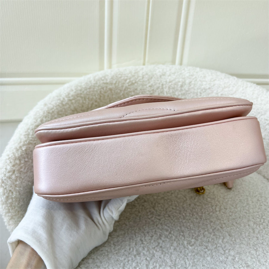 LV New Wave Chain Bag PM in Pearly Rose Blossom Calfskin GHW