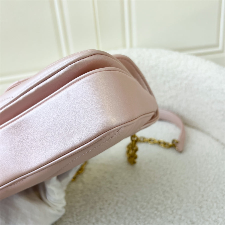 LV New Wave Chain Bag PM in Pearly Rose Blossom Calfskin GHW