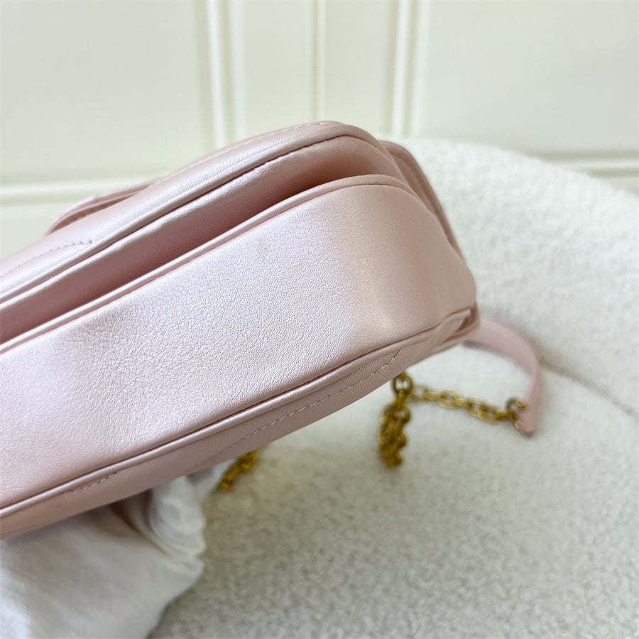 LV New Wave Chain Bag PM in Pearly Rose Blossom Calfskin GHW