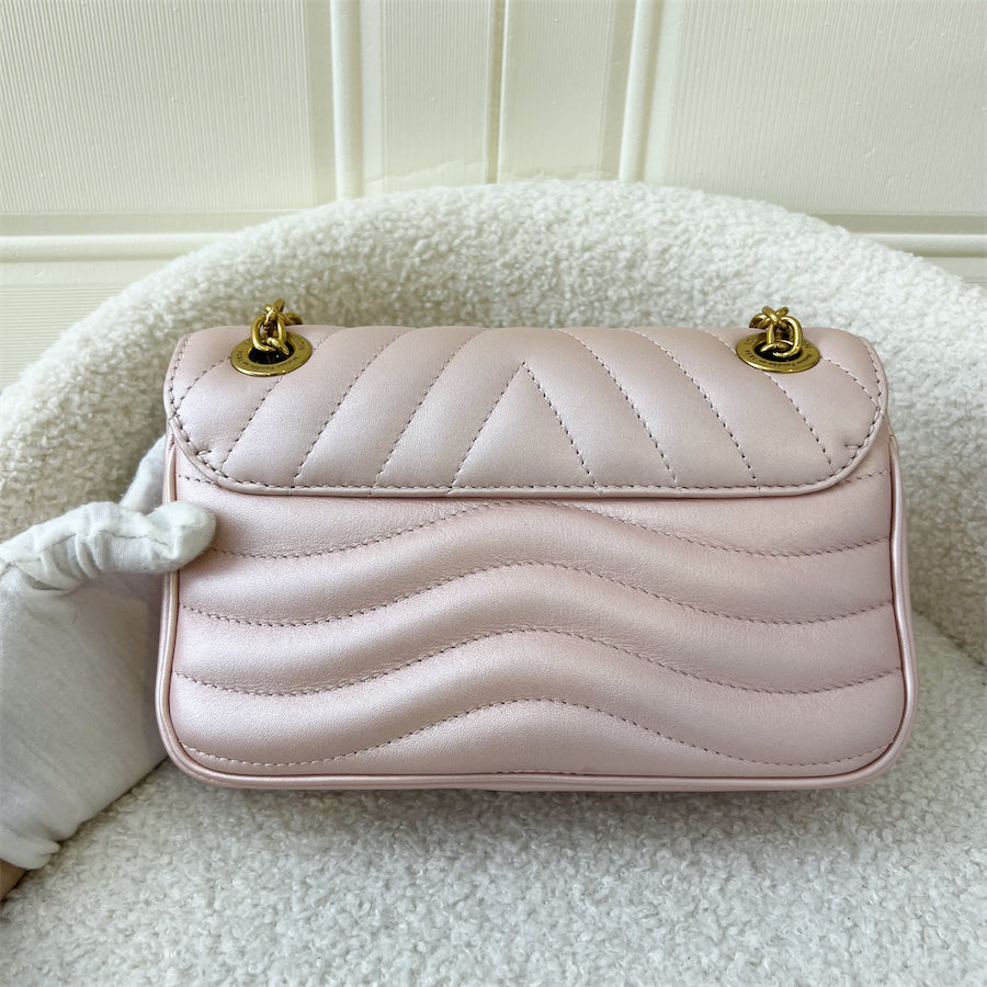 LV New Wave Chain Bag PM in Pearly Rose Blossom Calfskin GHW