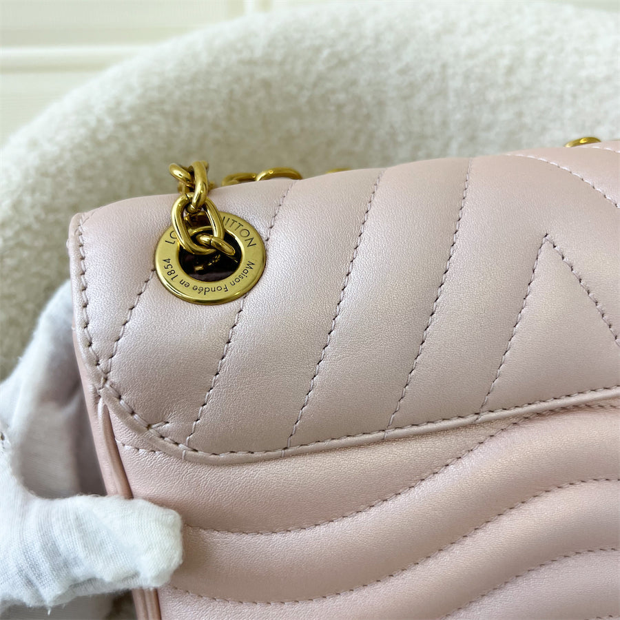 LV New Wave Chain Bag PM in Pearly Rose Blossom Calfskin GHW