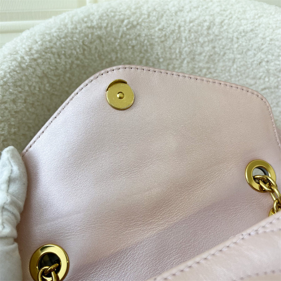 LV New Wave Chain Bag PM in Pearly Rose Blossom Calfskin GHW