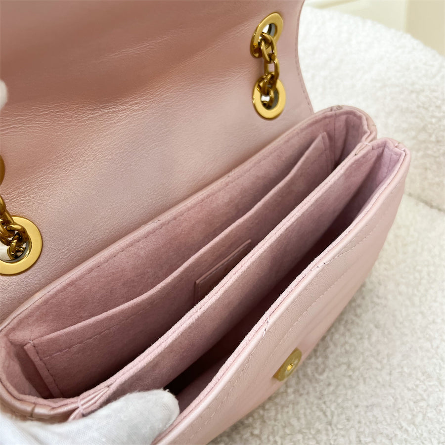 LV New Wave Chain Bag PM in Pearly Rose Blossom Calfskin GHW