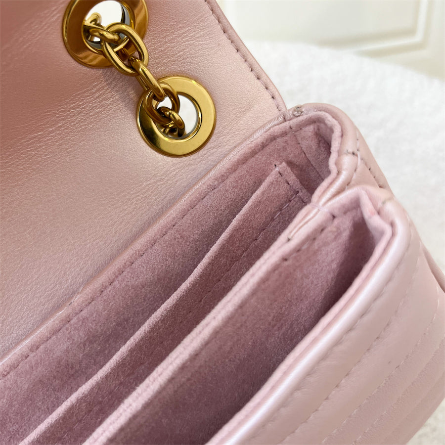 LV New Wave Chain Bag PM in Pearly Rose Blossom Calfskin GHW