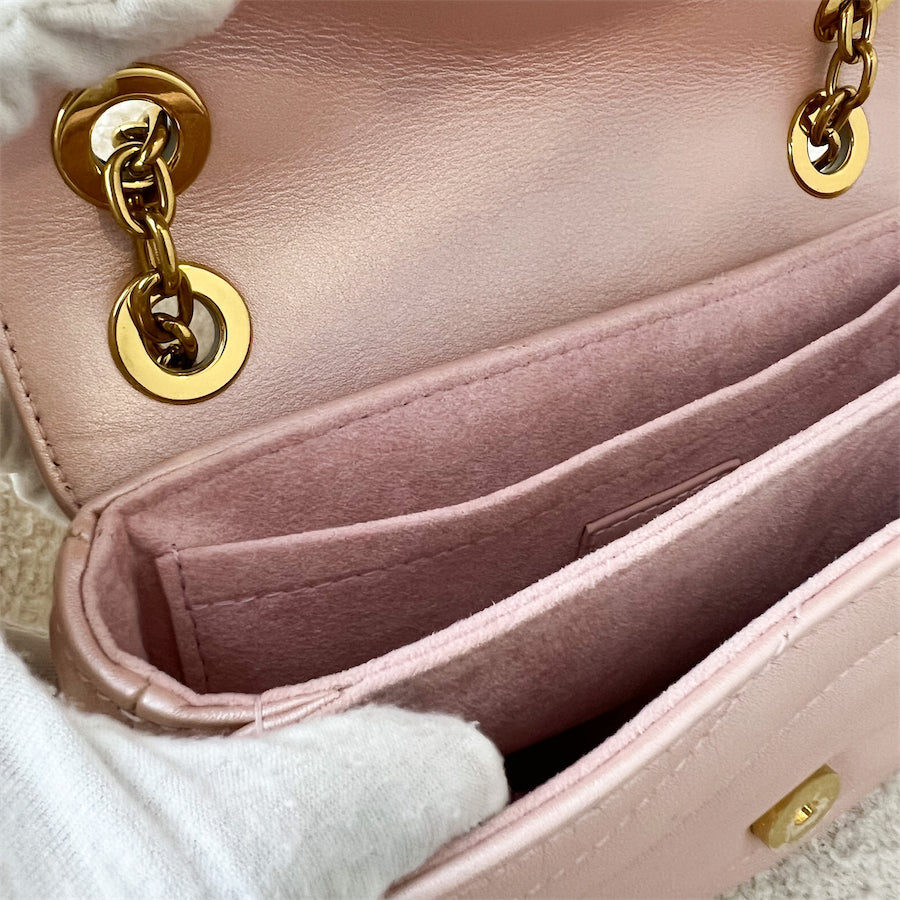 LV New Wave Chain Bag PM in Pearly Rose Blossom Calfskin GHW