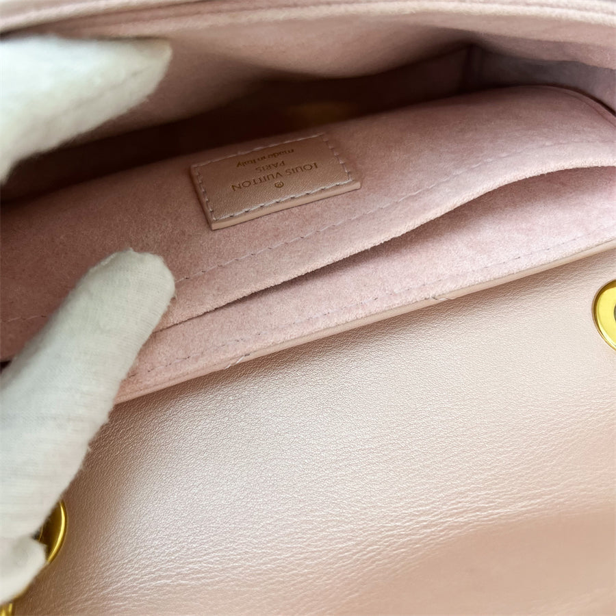LV New Wave Chain Bag PM in Pearly Rose Blossom Calfskin GHW