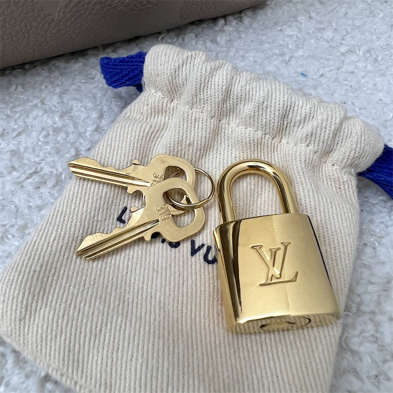 LV Speedy Bandouliere 25 in Tourterelle (Grey) Monogram Empreinte Leather and GHW