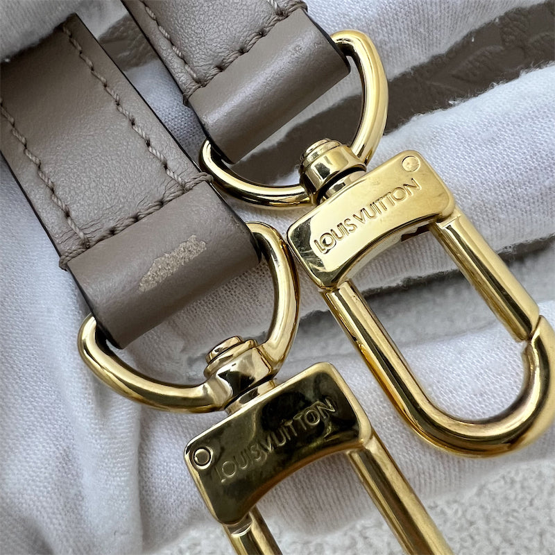 LV Speedy Bandouliere 25 in Tourterelle (Grey) Monogram Empreinte Leather and GHW