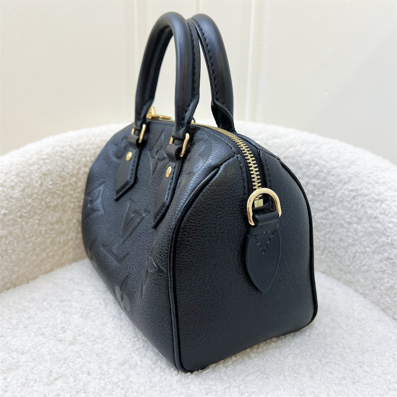 LV Speedy Bandouliere 20 in Black Giant Monogram Empreinte Leather and GHW