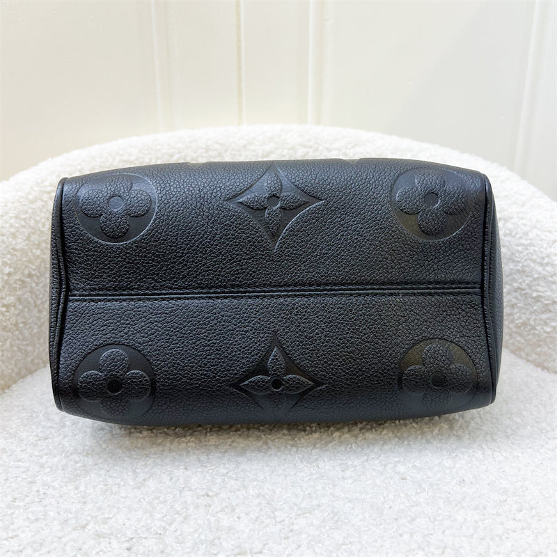 LV Speedy Bandouliere 20 in Black Giant Monogram Empreinte Leather and GHW