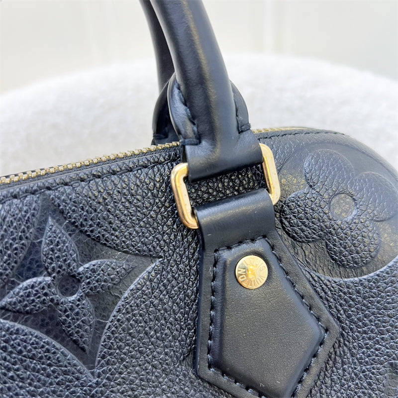 LV Speedy Bandouliere 20 in Black Giant Monogram Empreinte Leather and GHW