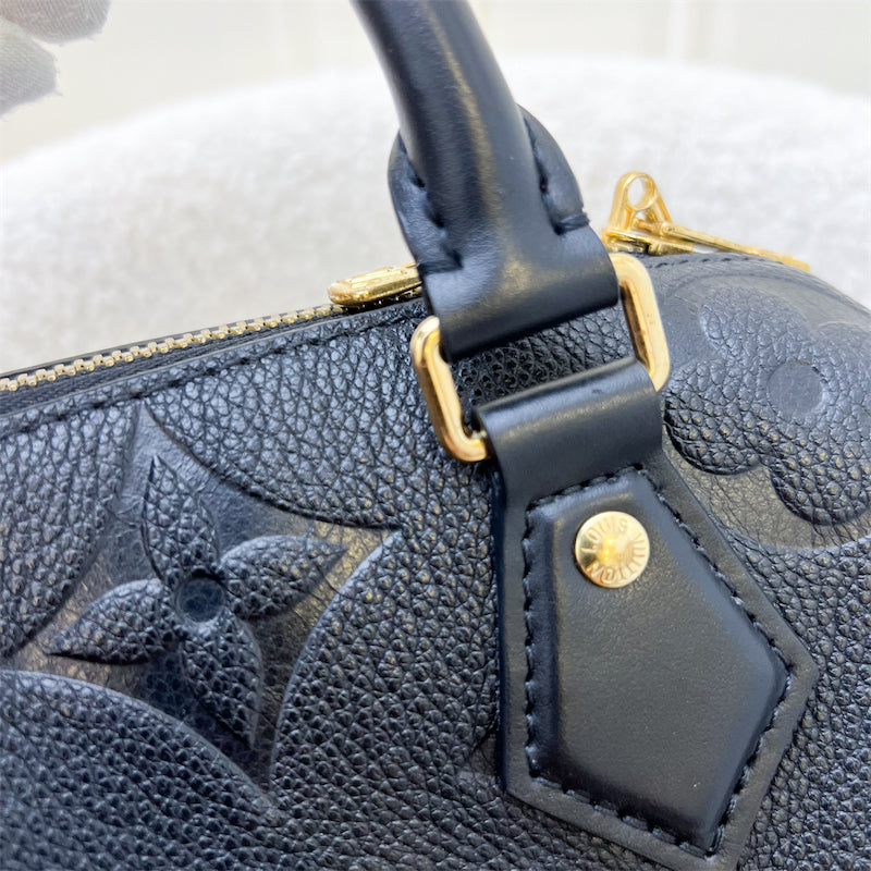 LV Speedy Bandouliere 20 in Black Giant Monogram Empreinte Leather and GHW