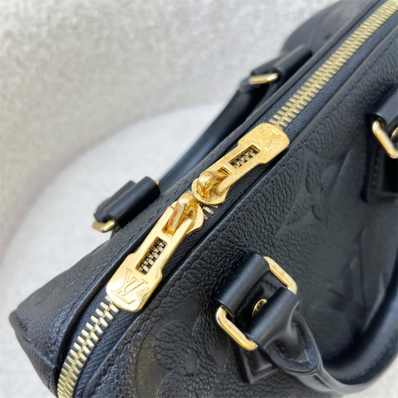 LV Speedy Bandouliere 20 in Black Giant Monogram Empreinte Leather and GHW