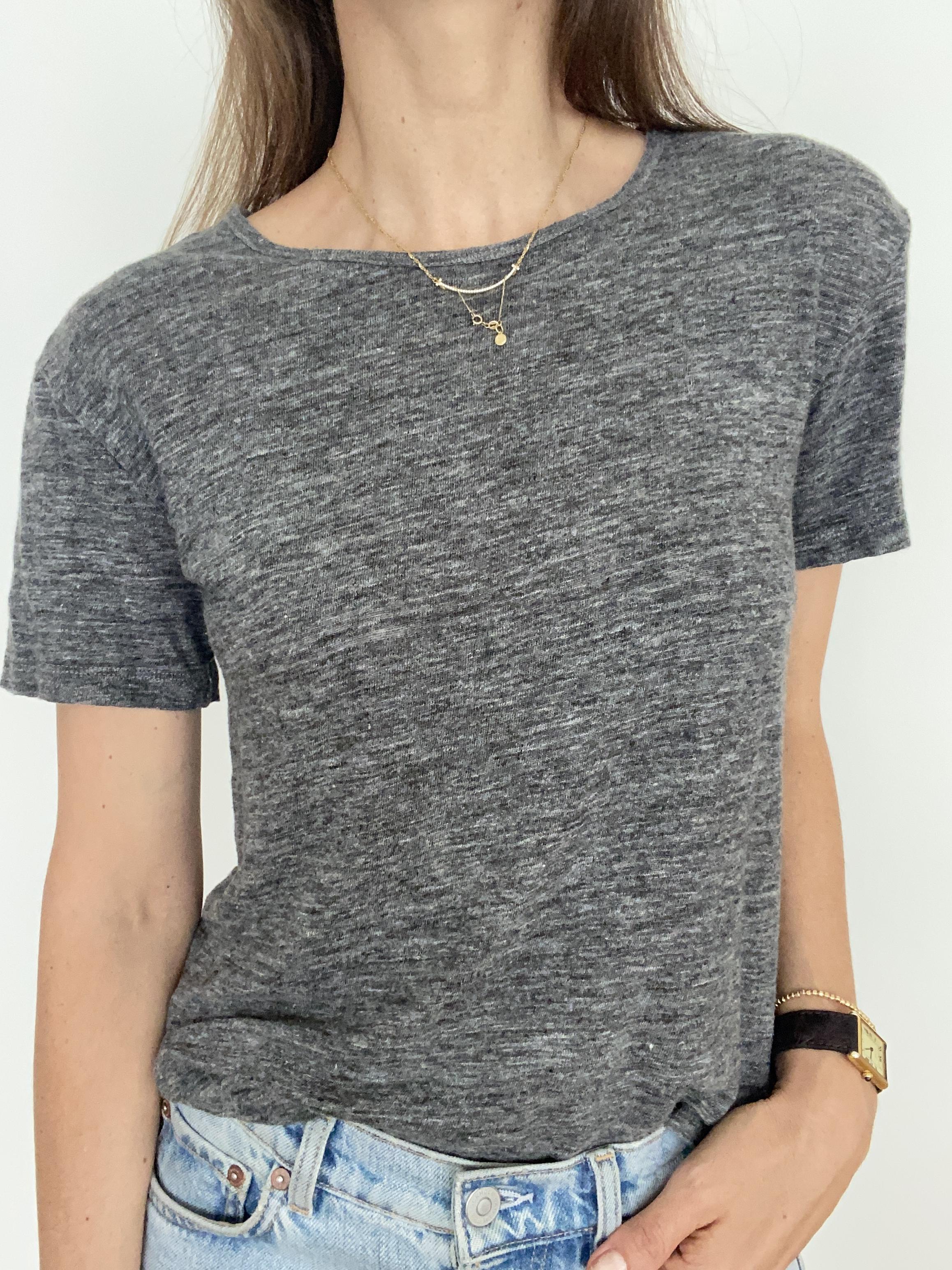 GREY LINEN TEE