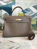 HM Kelly Retourn  Greige Togo Palladium Hardware For Women 11.2 inches/ 28 cm