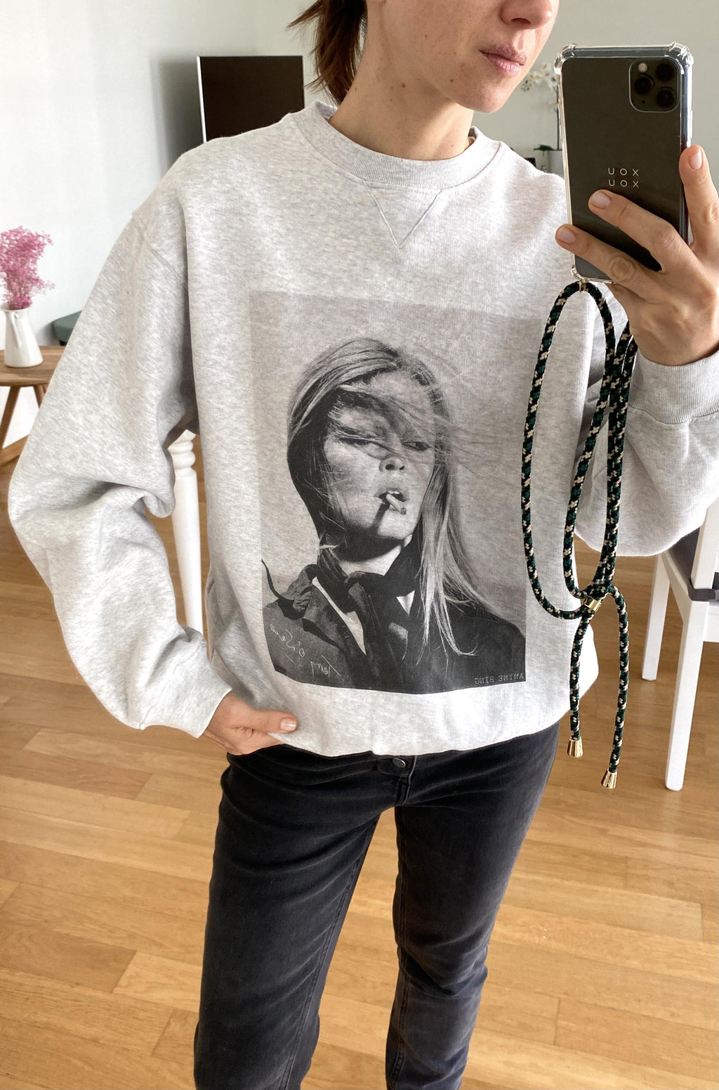 RAMONA SWEATSHIRT TERRY O'NEILL x BRIGITTE BARDOT in HEATHER GREY - SIZE S