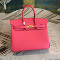 GLAMI Birkin Dark Pink For Women Gold Toned Hardware 9.8in/25cm