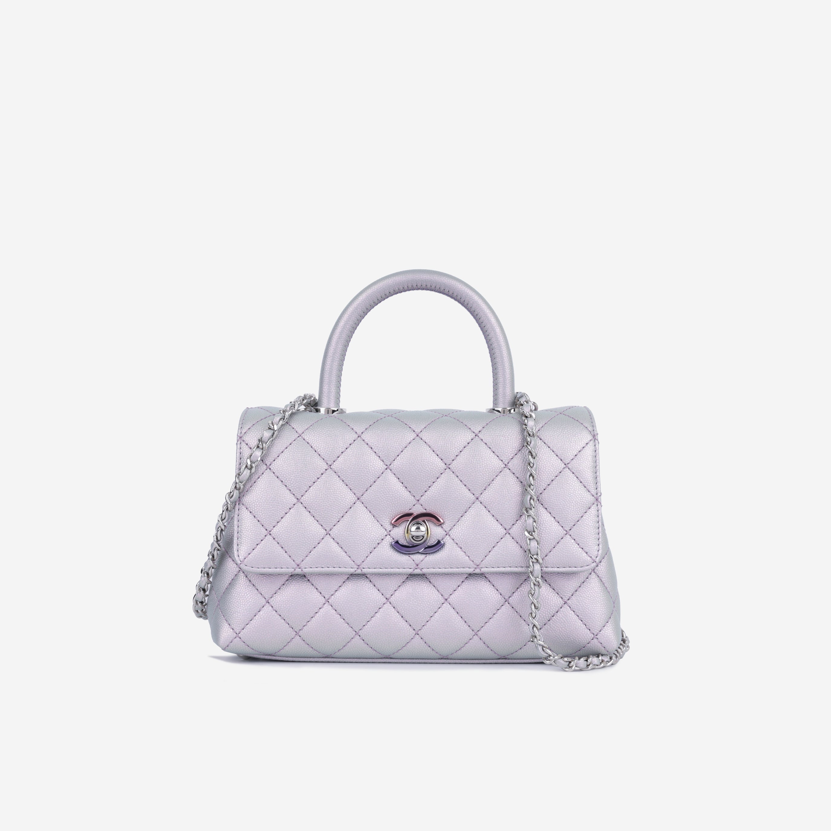 Chanel Small Coco Handle - Purple Iridescent