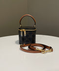 Celine Mini Vanity Case Tan Canvas/ Calfskin