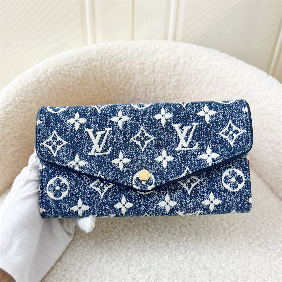 LV Sarah Wallet in Monogram Jacquard Denim Bleu