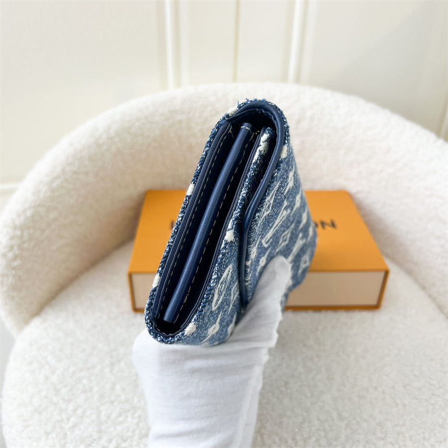 LV Sarah Wallet in Monogram Jacquard Denim Bleu