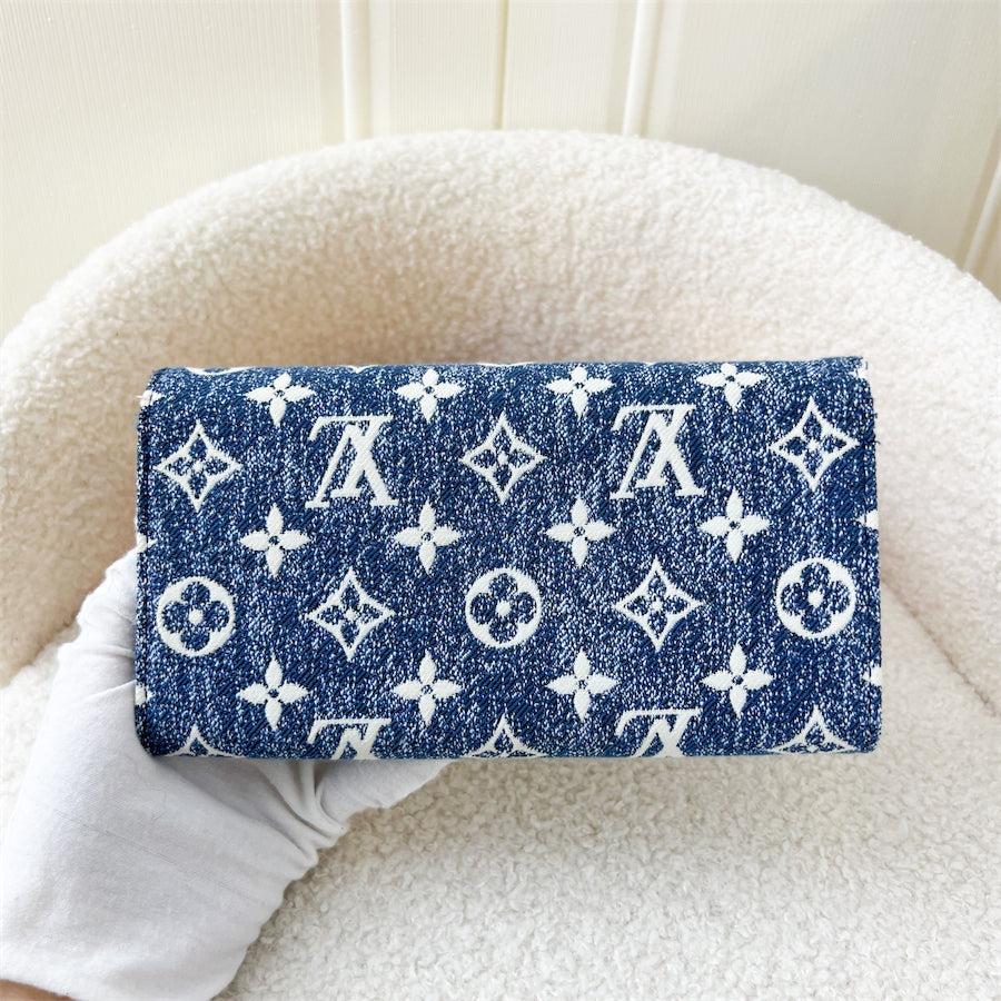 LV Sarah Wallet in Monogram Jacquard Denim Bleu
