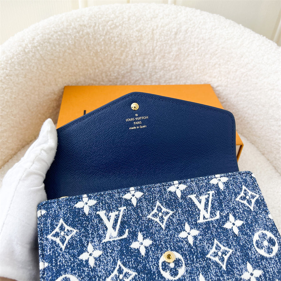 LV Sarah Wallet in Monogram Jacquard Denim Bleu