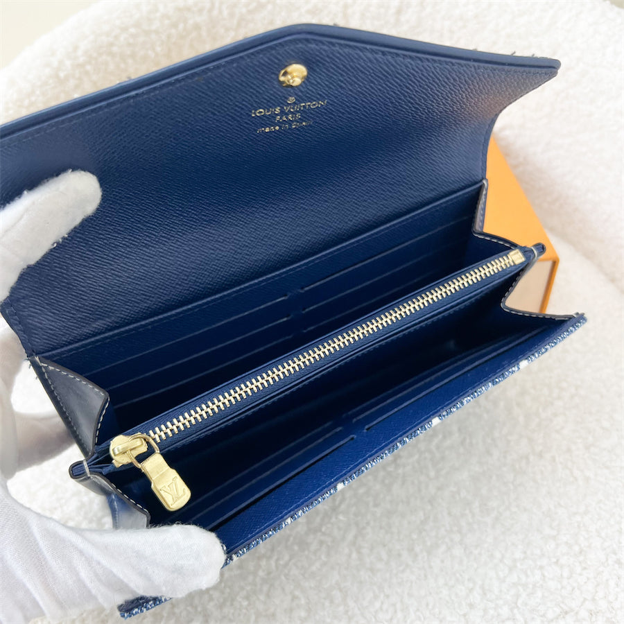 LV Sarah Wallet in Monogram Jacquard Denim Bleu