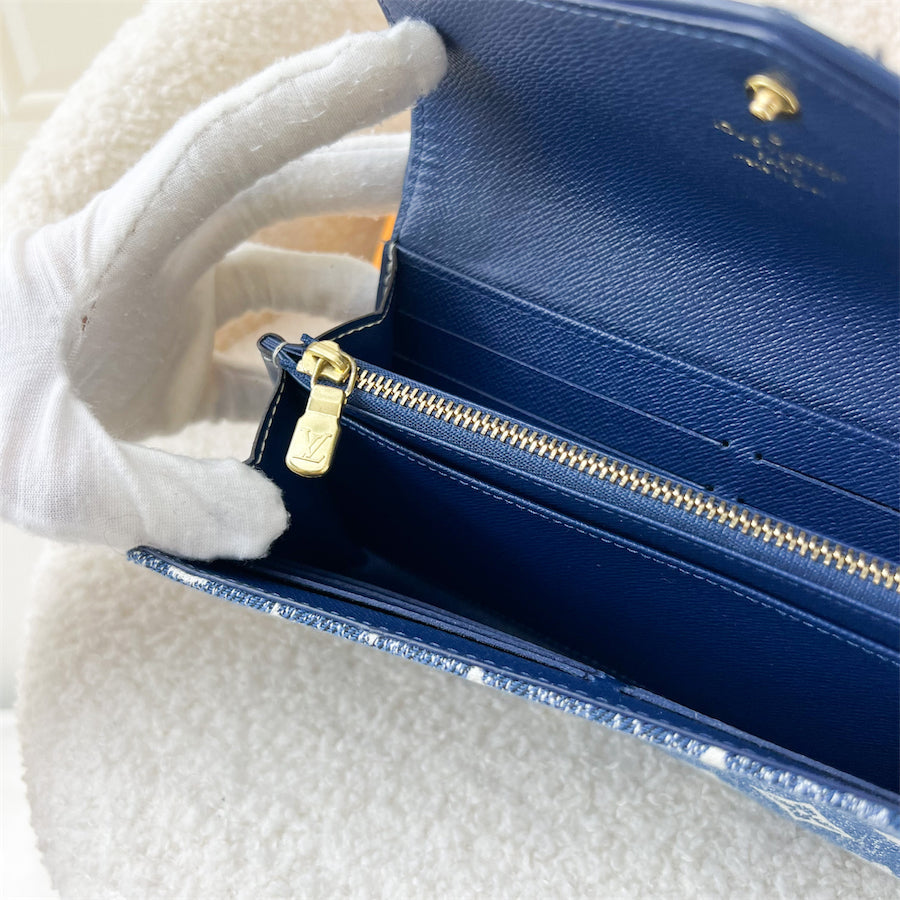 LV Sarah Wallet in Monogram Jacquard Denim Bleu