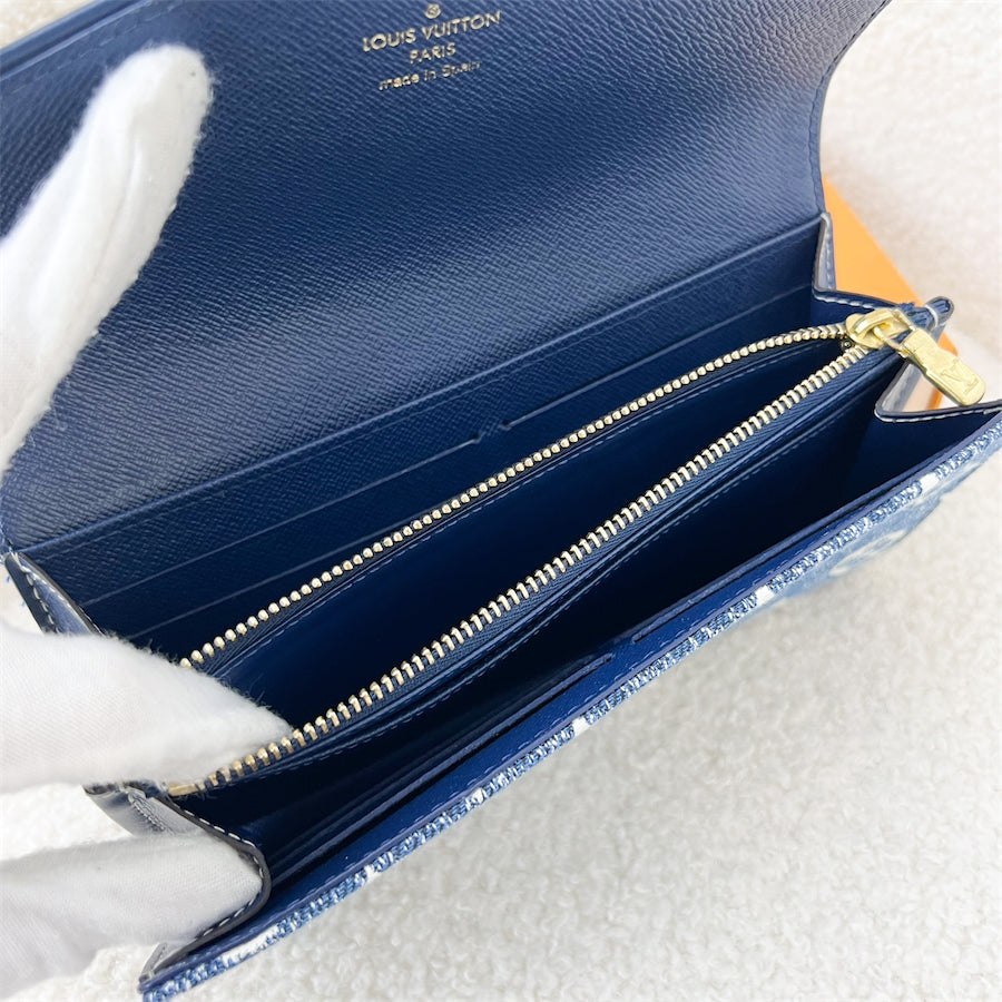 LV Sarah Wallet in Monogram Jacquard Denim Bleu