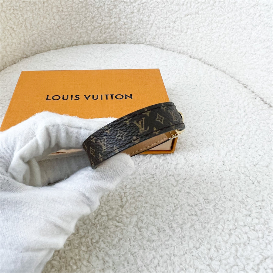 LV Nano Bracelet in Monogram Canvas GHW Size 17