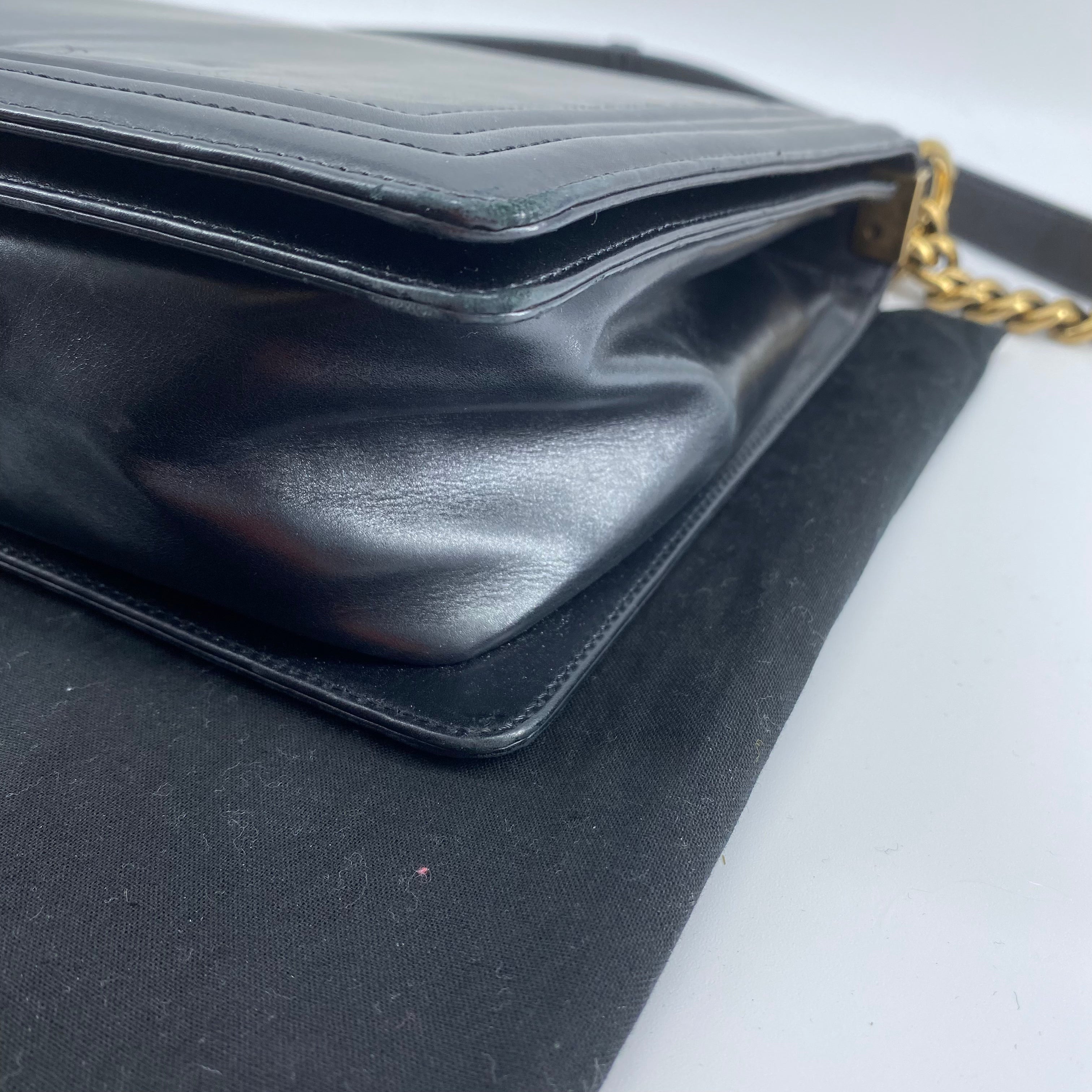 Chanel glazed leather le boy flap bag TWS