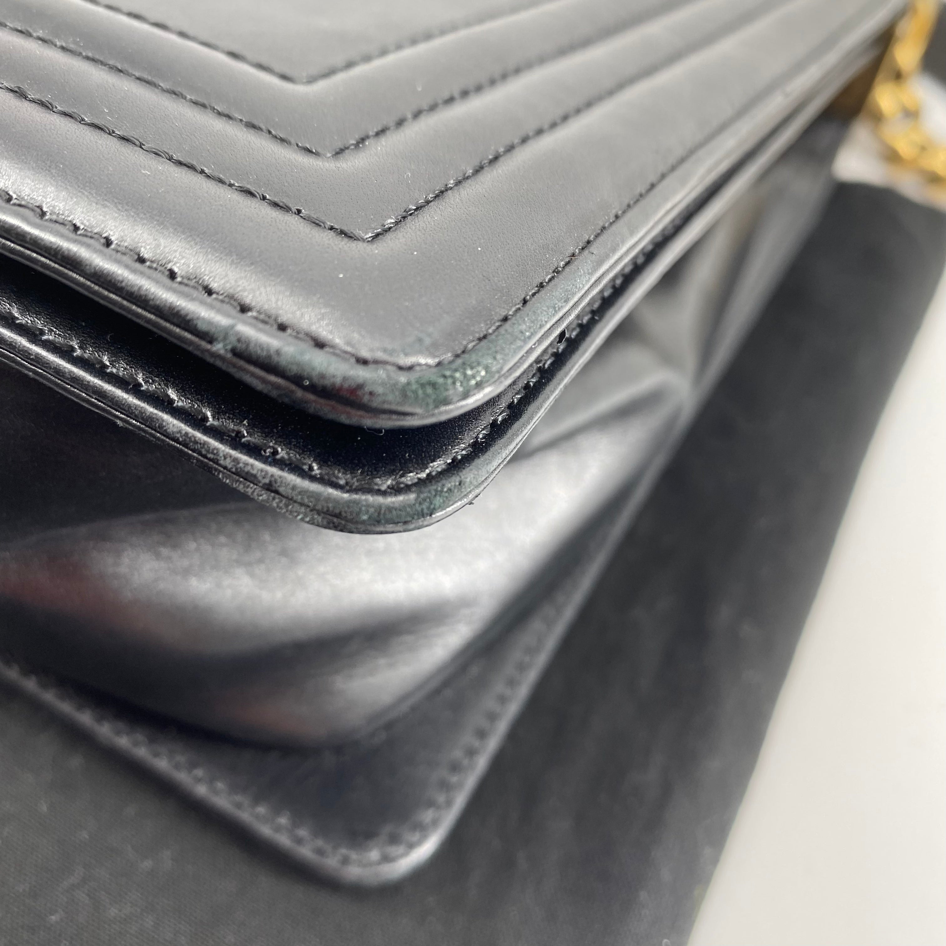 Chanel glazed leather le boy flap bag TWS