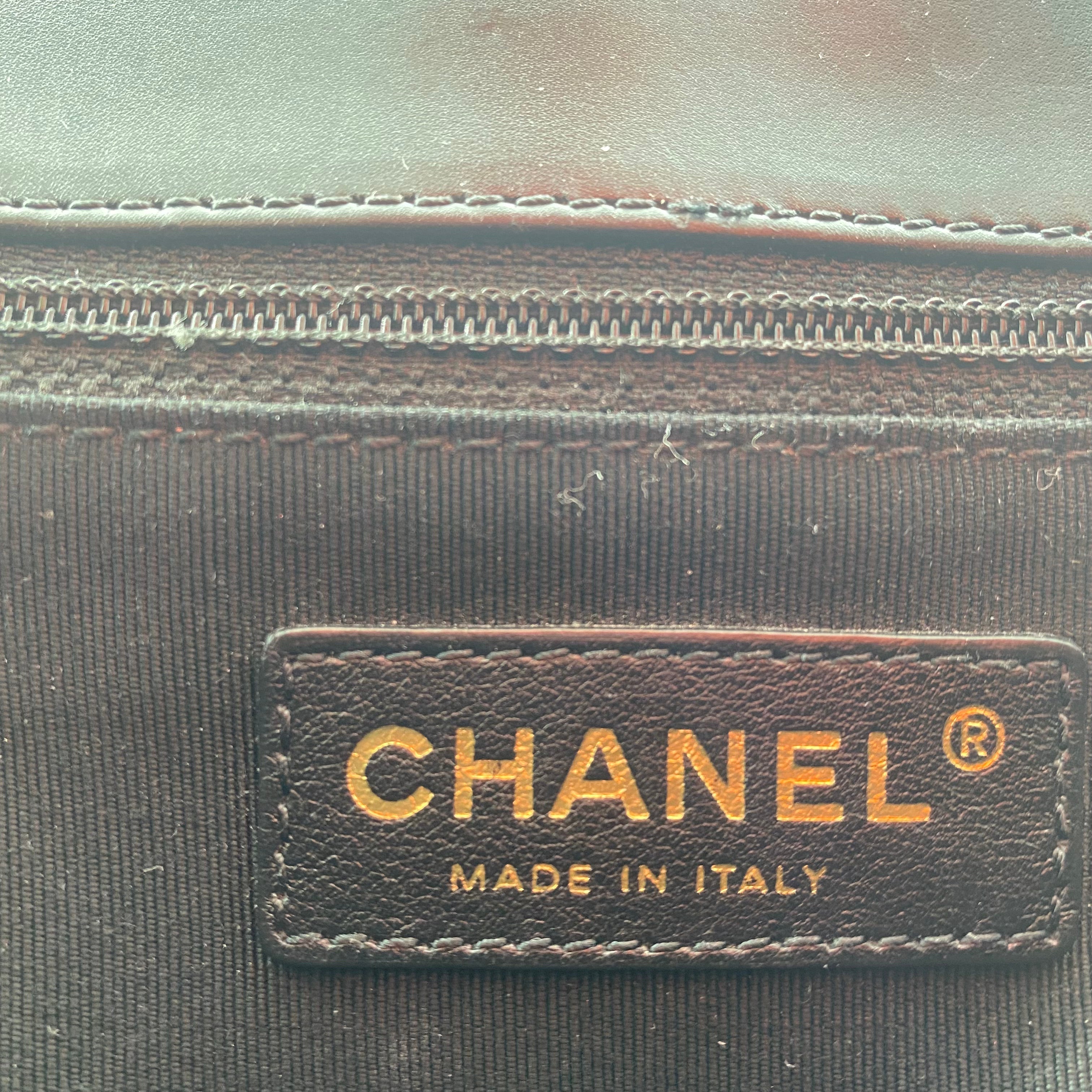 Chanel glazed leather le boy flap bag TWS