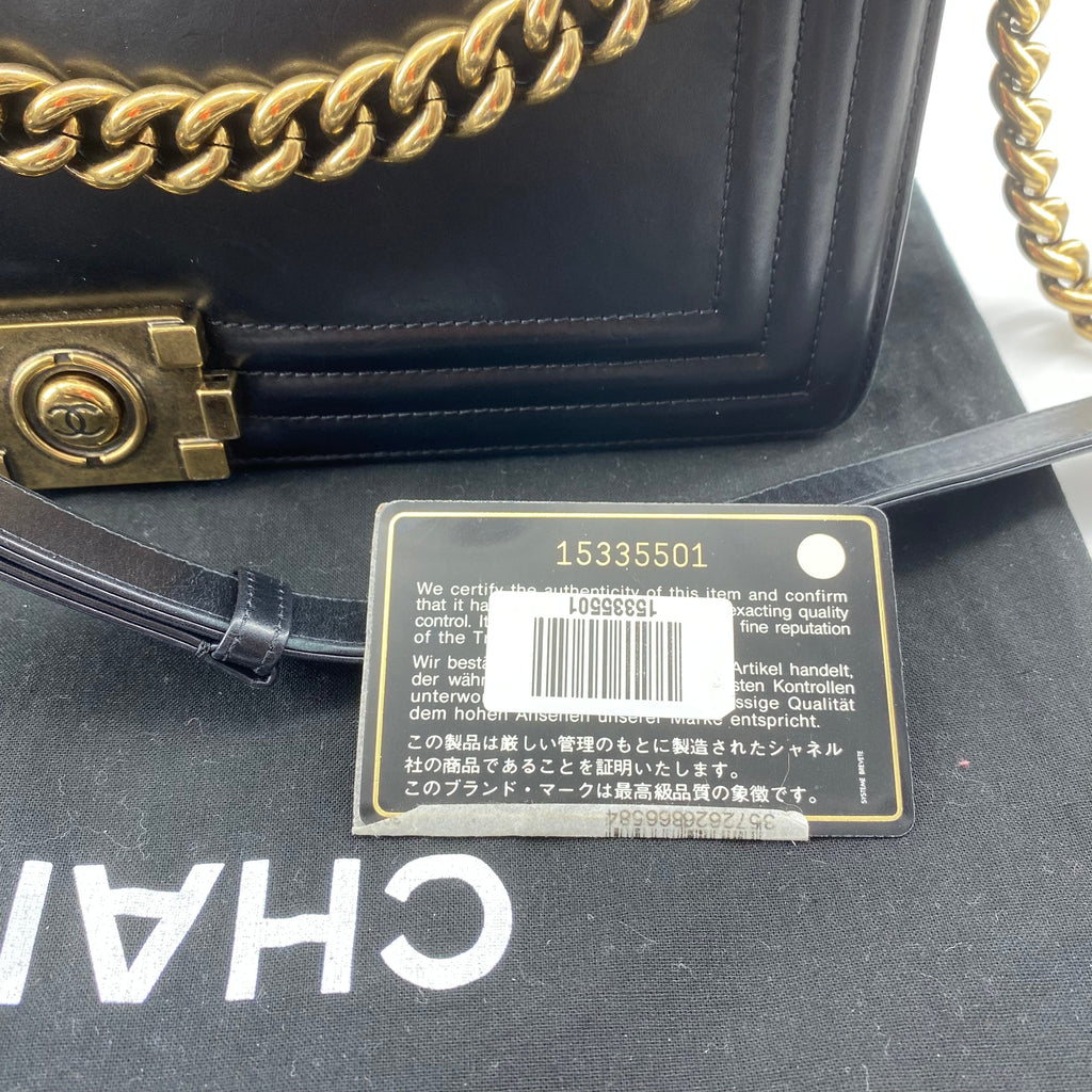 Chanel glazed leather le boy flap bag TWS